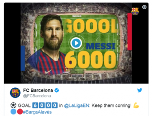 6000 Gol Barcelona Di La-Liga Spanyol